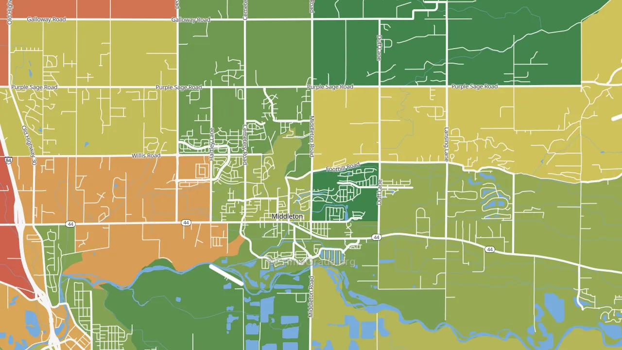 Middleton, ID Map of Arson Rates