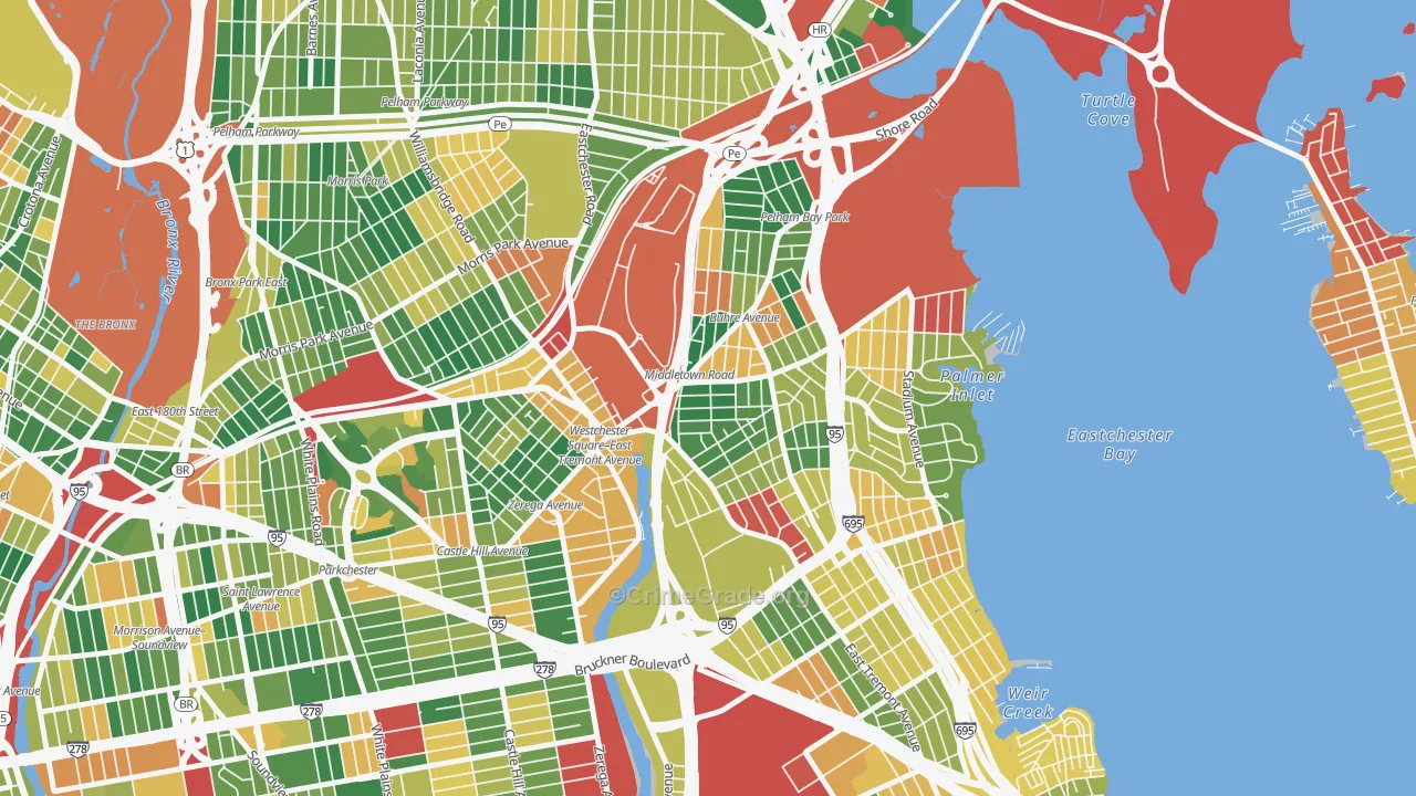 Middletown-Pelham Bay, Bronx, NY Map of Arson Rates