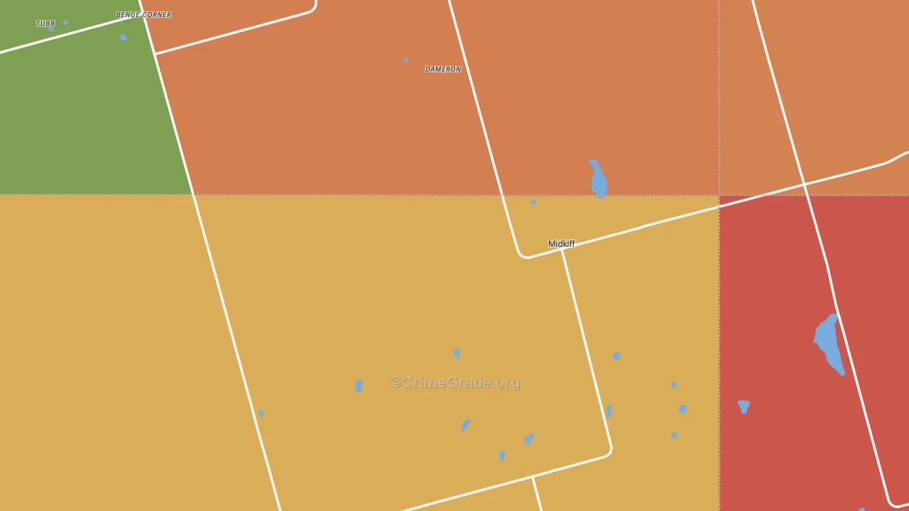Midkiff, TX Map of Arson Rates