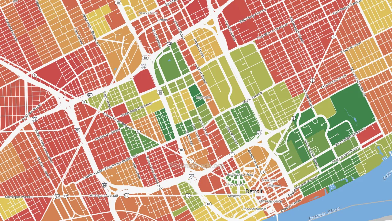 Midtown-Detroit, Detroit, MI Map of Arson Rates