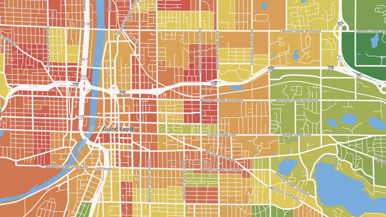 Midtown-Grand Rapids, Grand Rapids, MI Map of Arson Rates