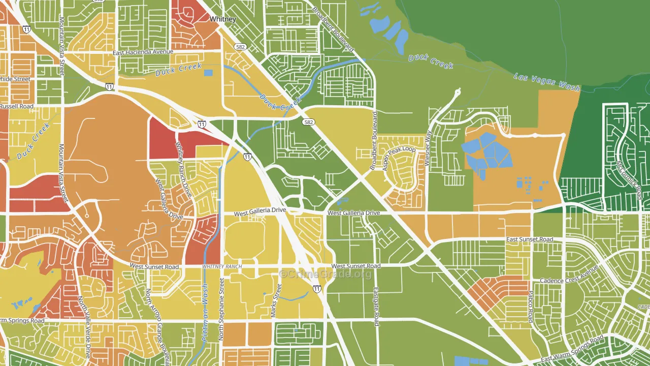 Midway, Henderson, NV Map of Arson Rates