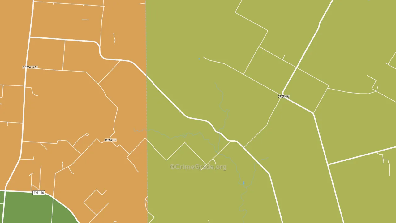 Miguel, TX Map of Arson Rates