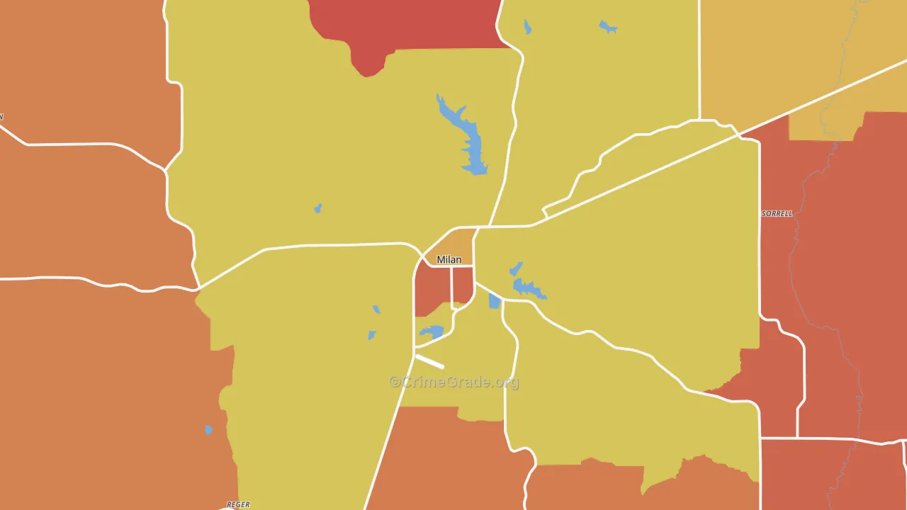 Milan, MO Map of Arson Rates
