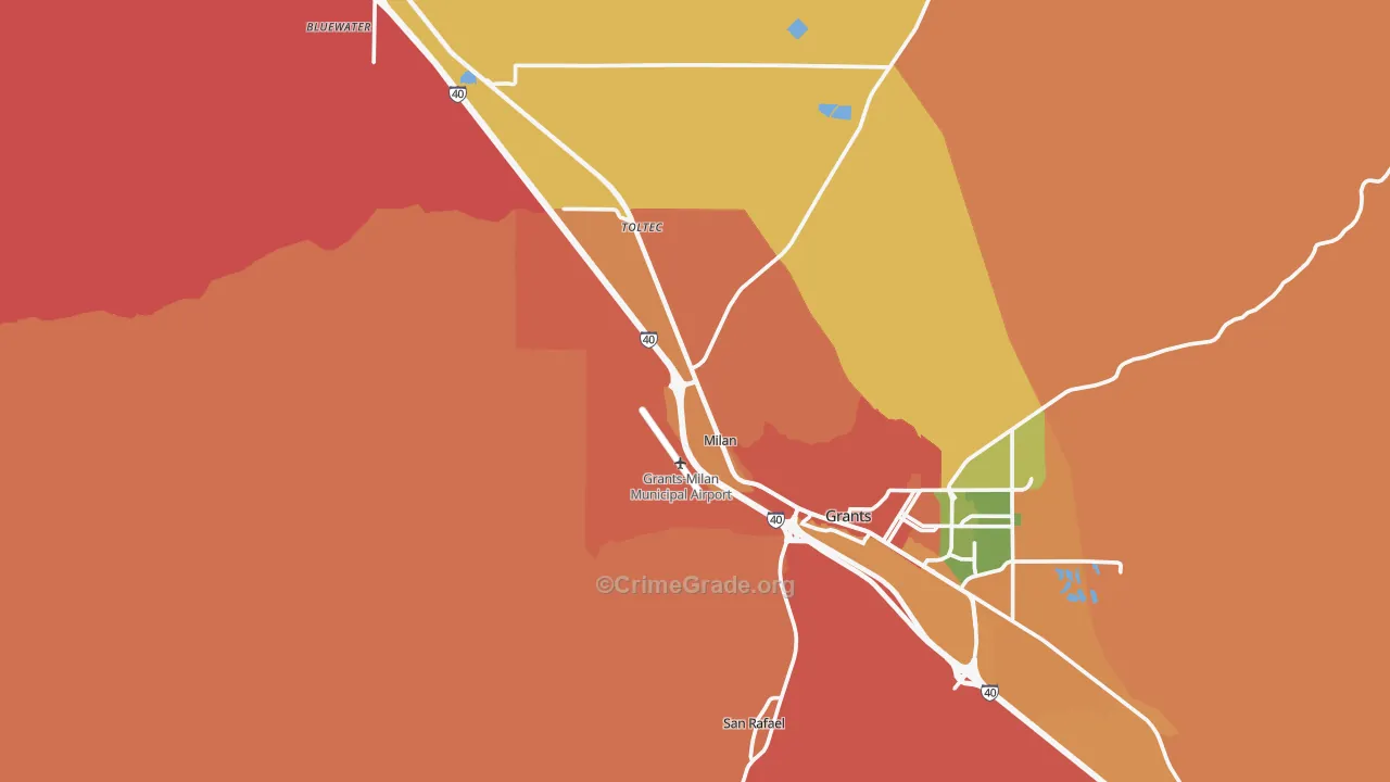 Milan, NM Map of Arson Rates