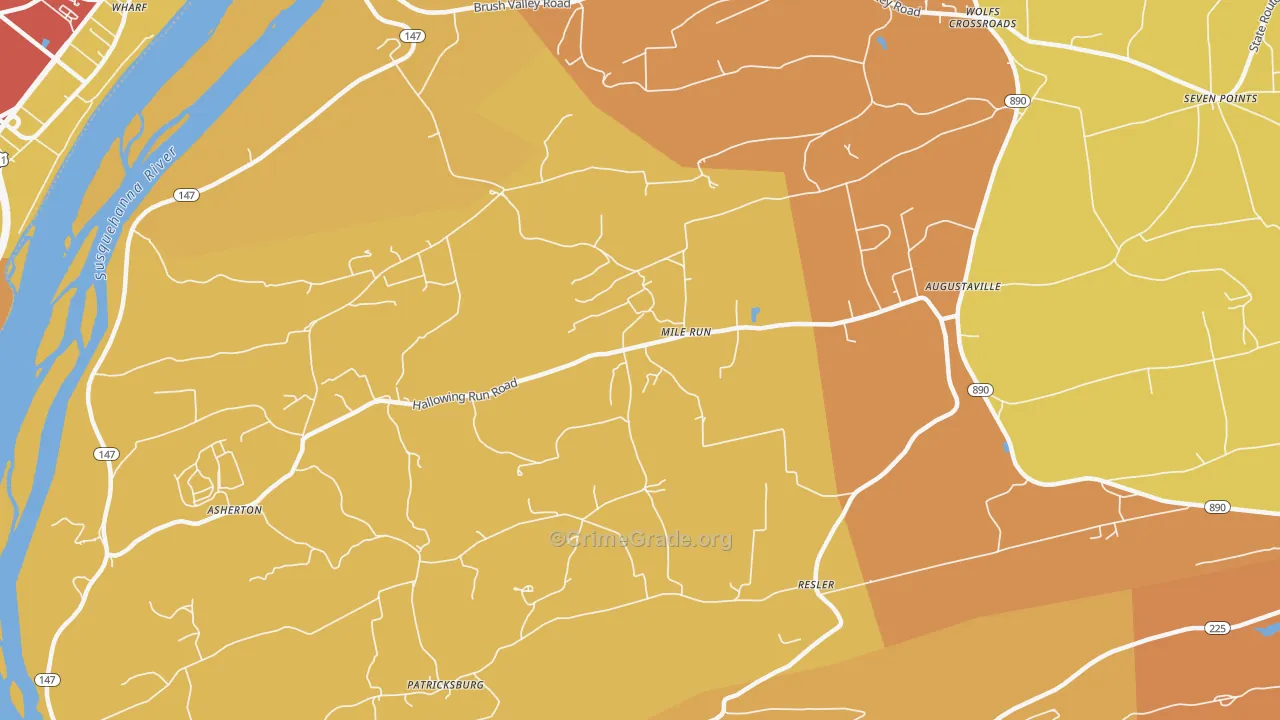 Mile Run, PA Map of Arson Rates