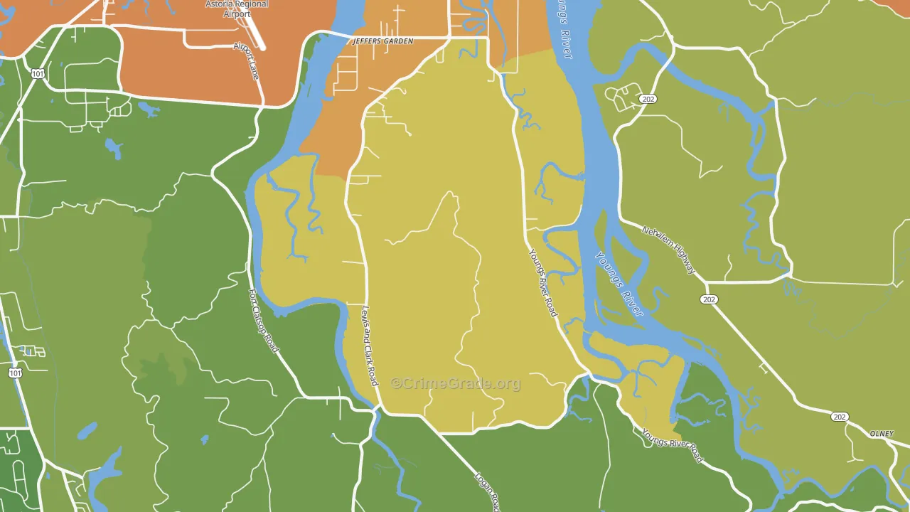 Miles Crossing, OR Map of Arson Rates