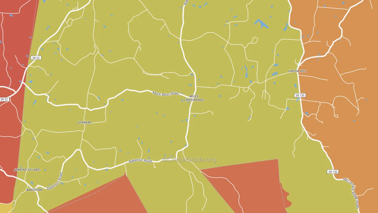 Miles Crossroads, TN Map of Arson Rates