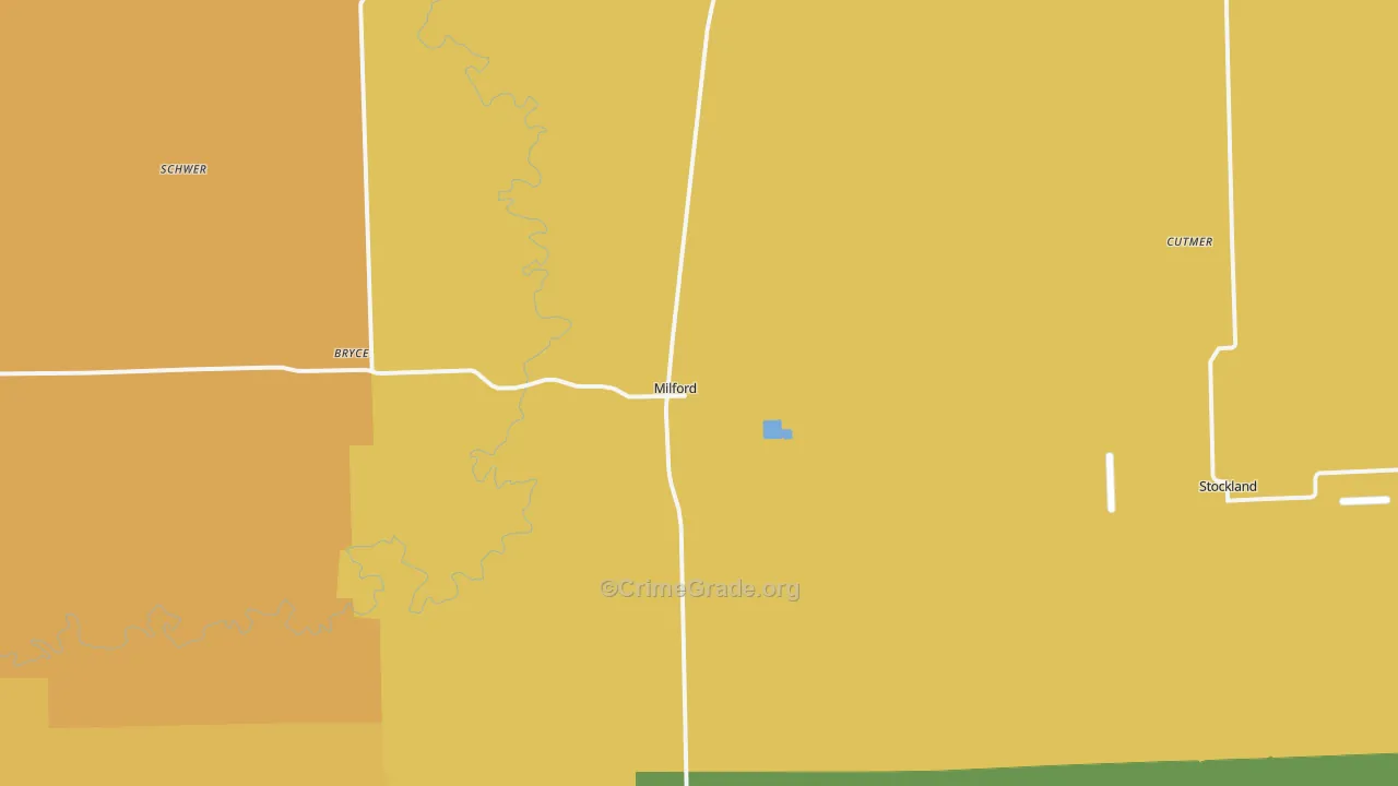 Milford, IL Map of Arson Rates