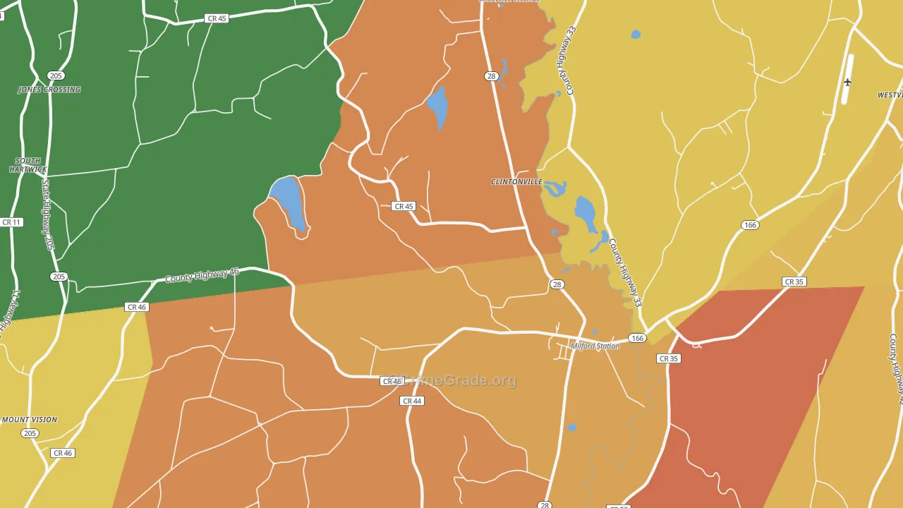 Milford, NY Map of Arson Rates