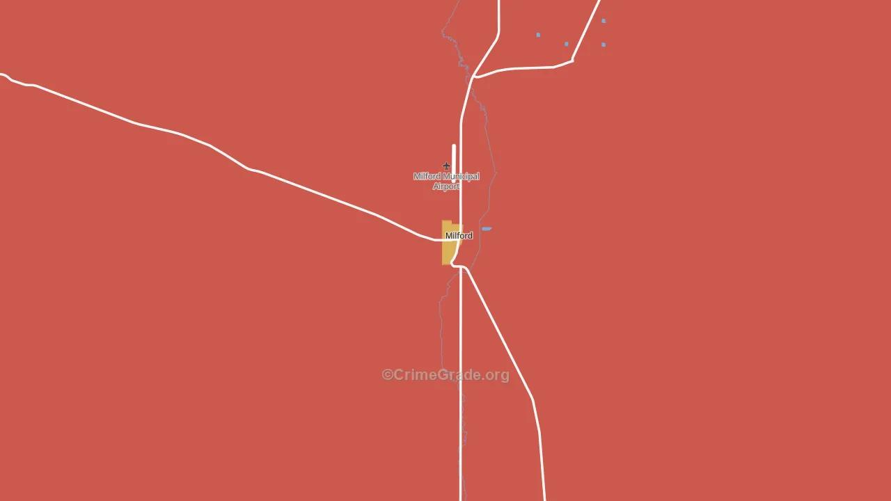 Milford, UT Map of Arson Rates