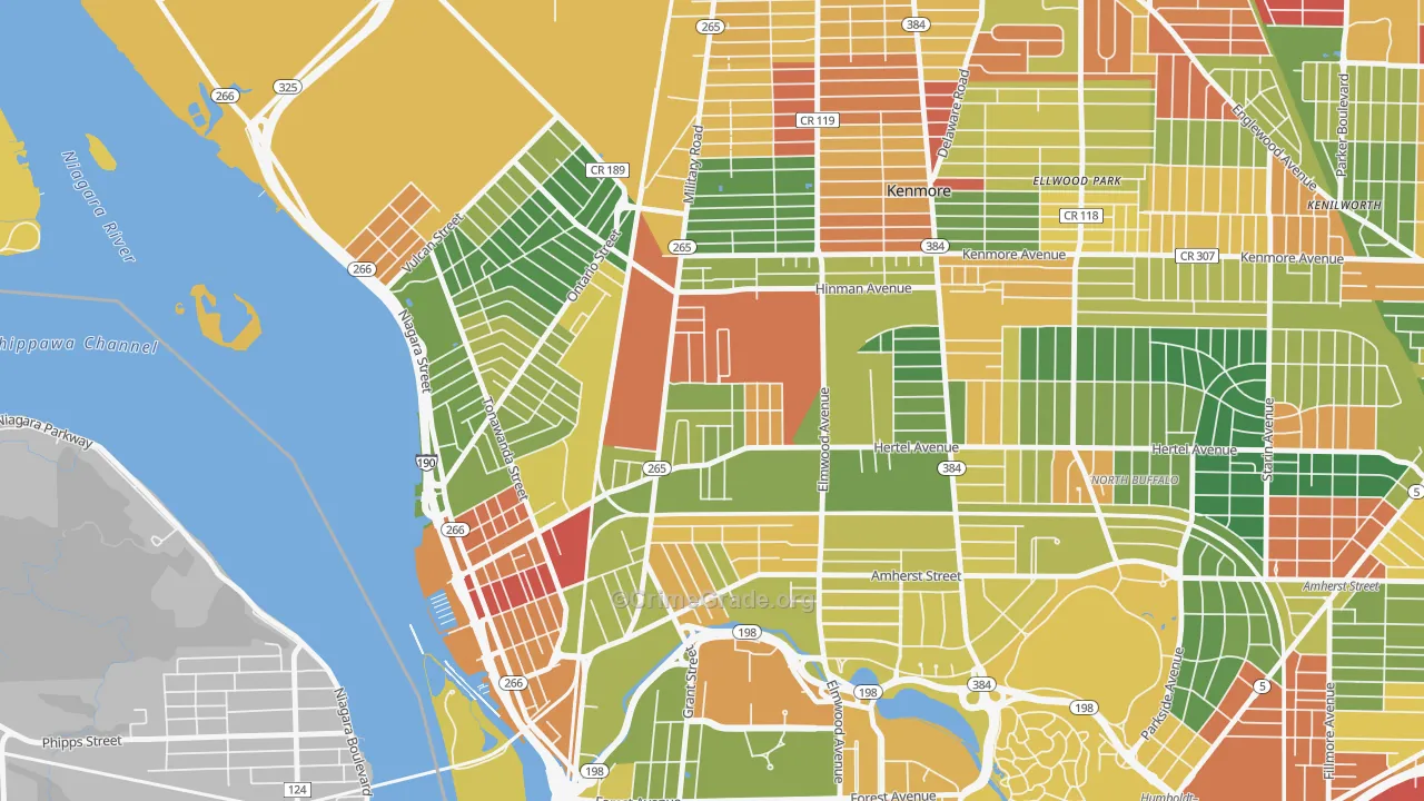Military, Buffalo, NY Map of Arson Rates