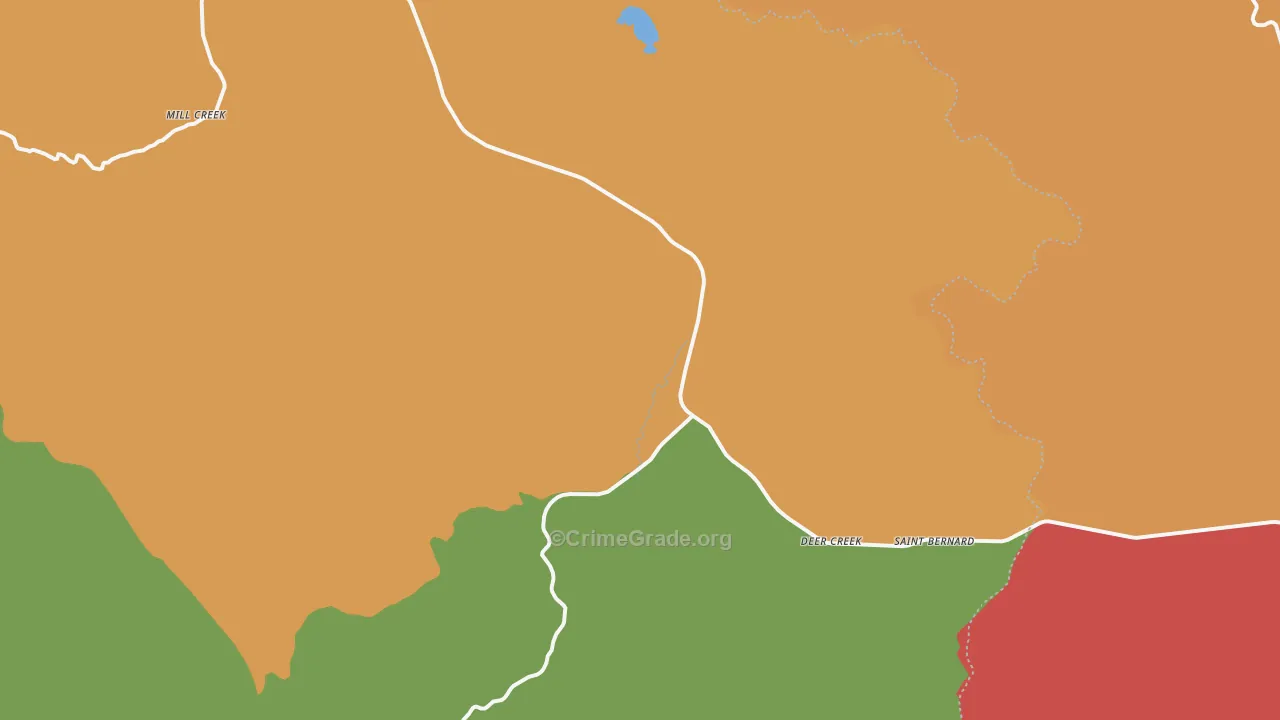 Mill Creek, CA Map of Arson Rates