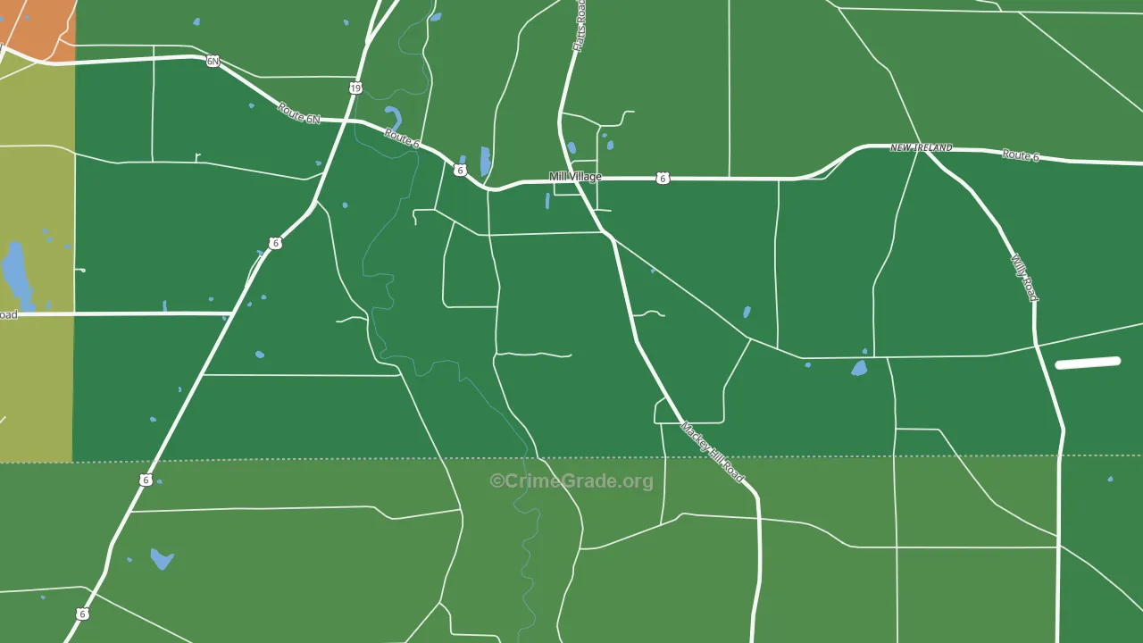 Mill Village, PA Map of Arson Rates