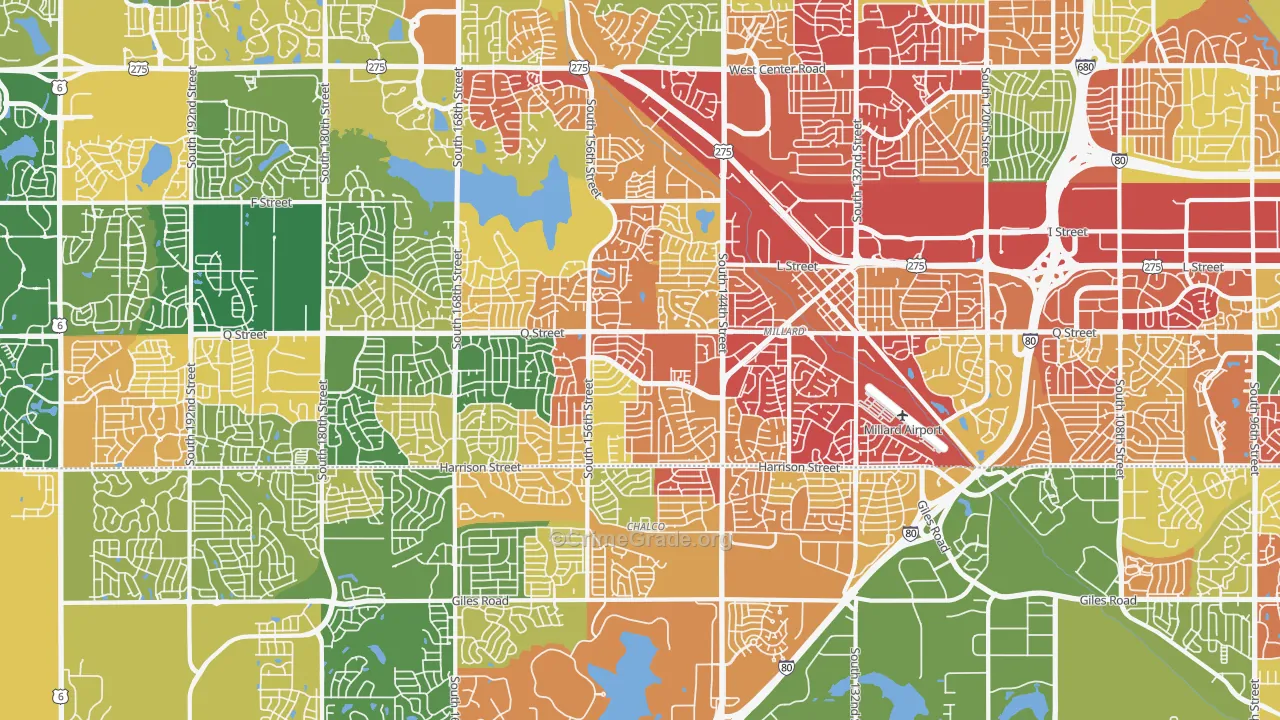 Millard, Omaha, NE Map of Arson Rates