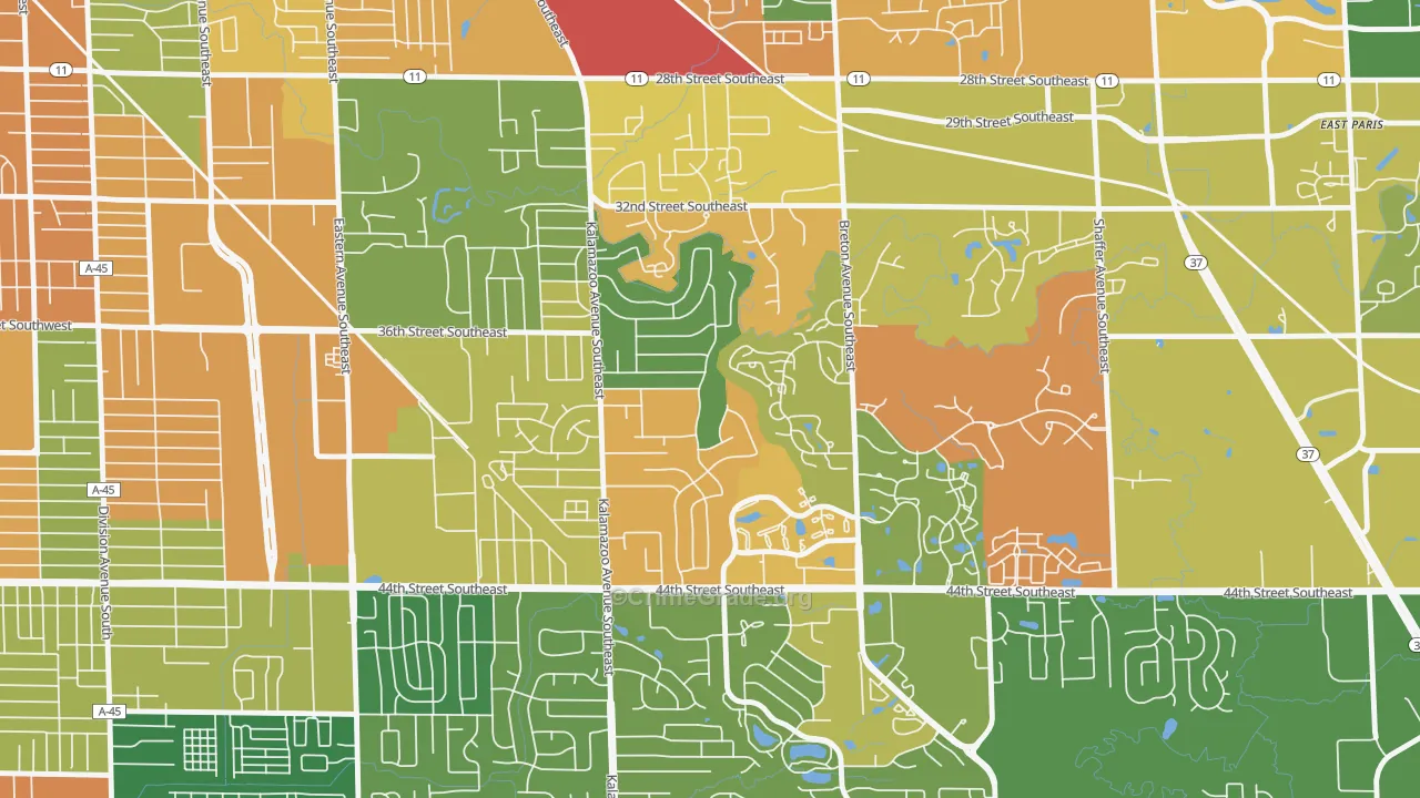 Millbrook, Grand Rapids, MI Map of Arson Rates