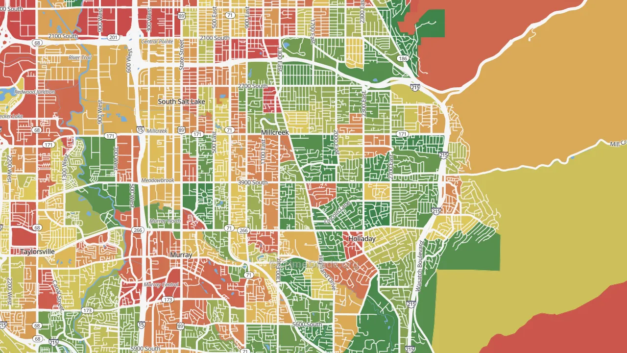 Millcreek, Salt Lake City, UT Map of Arson Rates