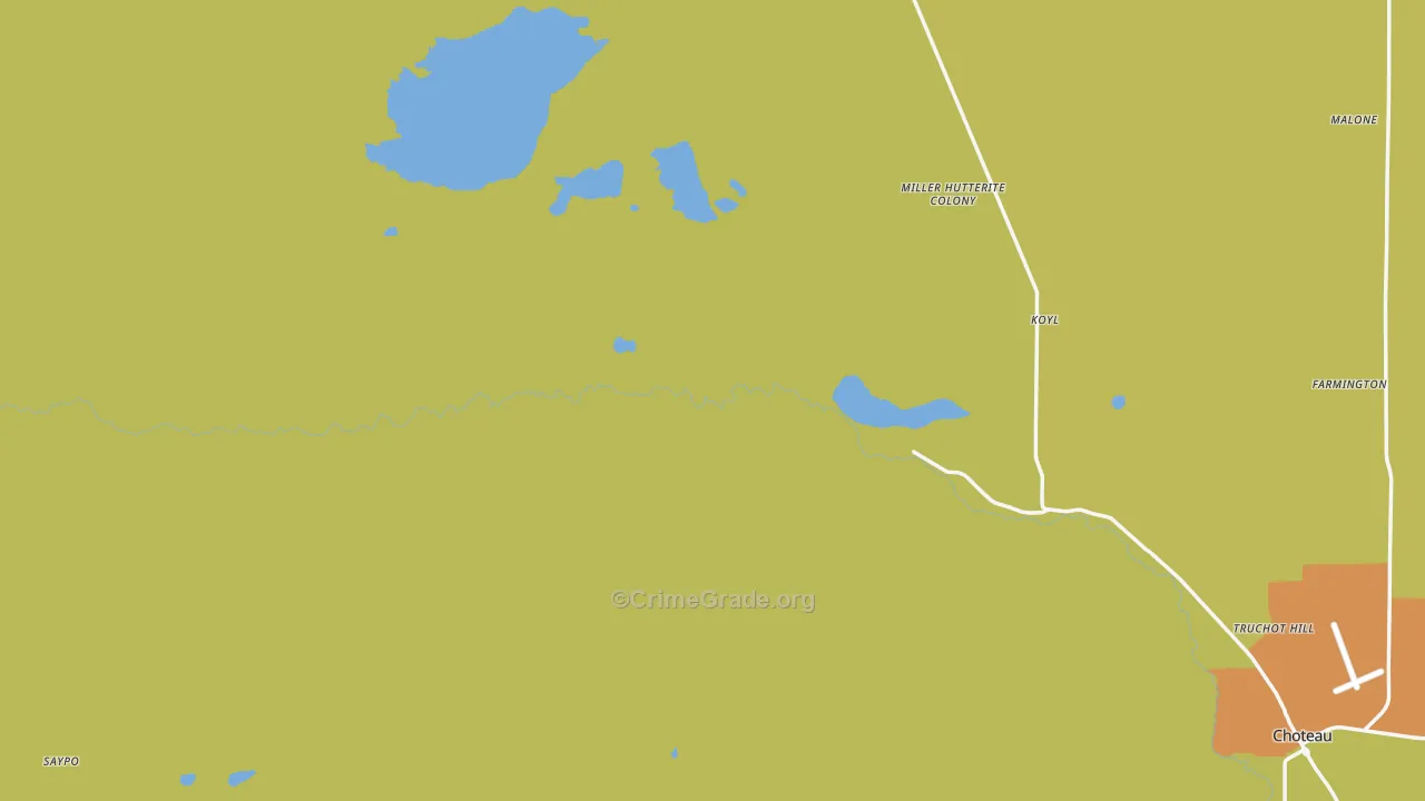 Miller Colony, MT Map of Arson Rates