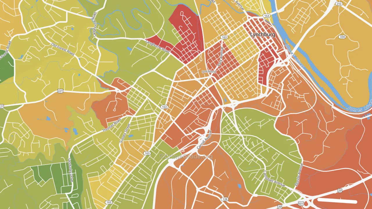 Miller Park, Lynchburg, VA Map of Arson Rates