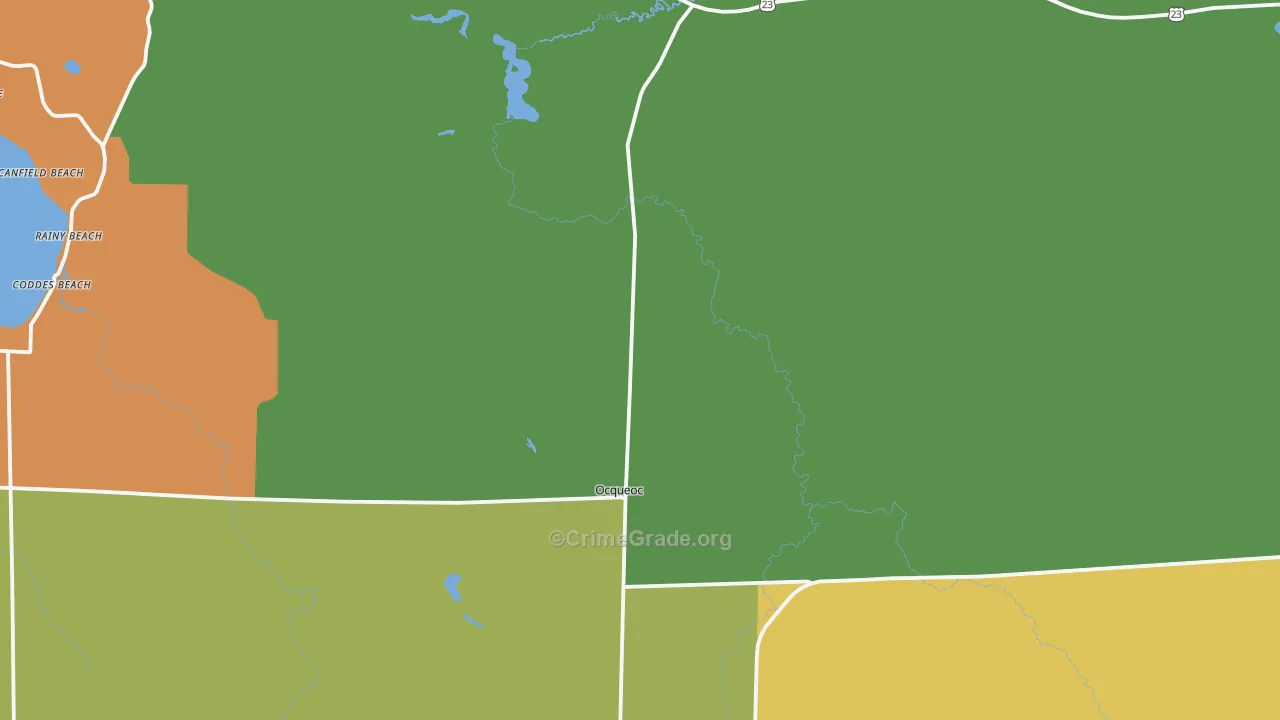 Millersburg, MI Map of Arson Rates