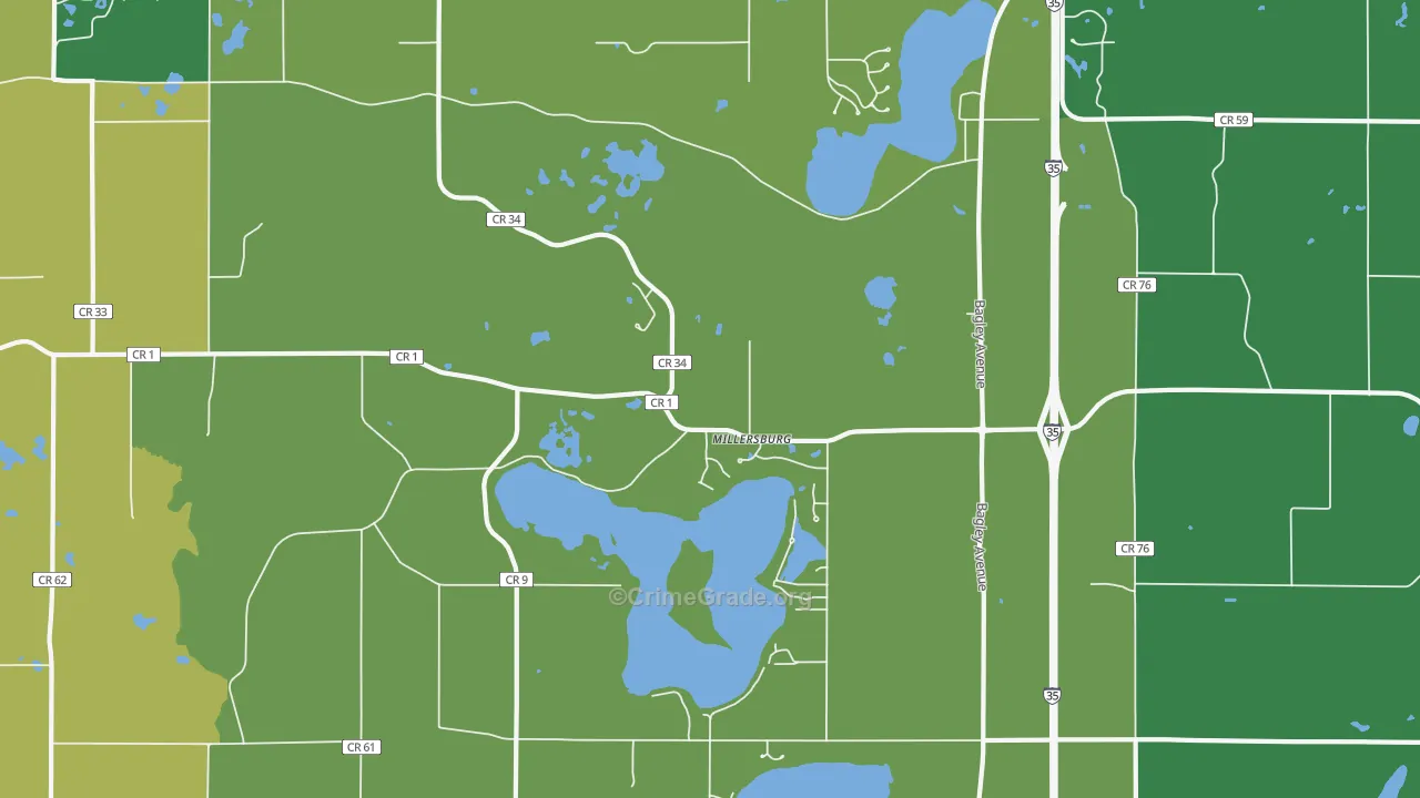 Millersburg, MN Map of Arson Rates