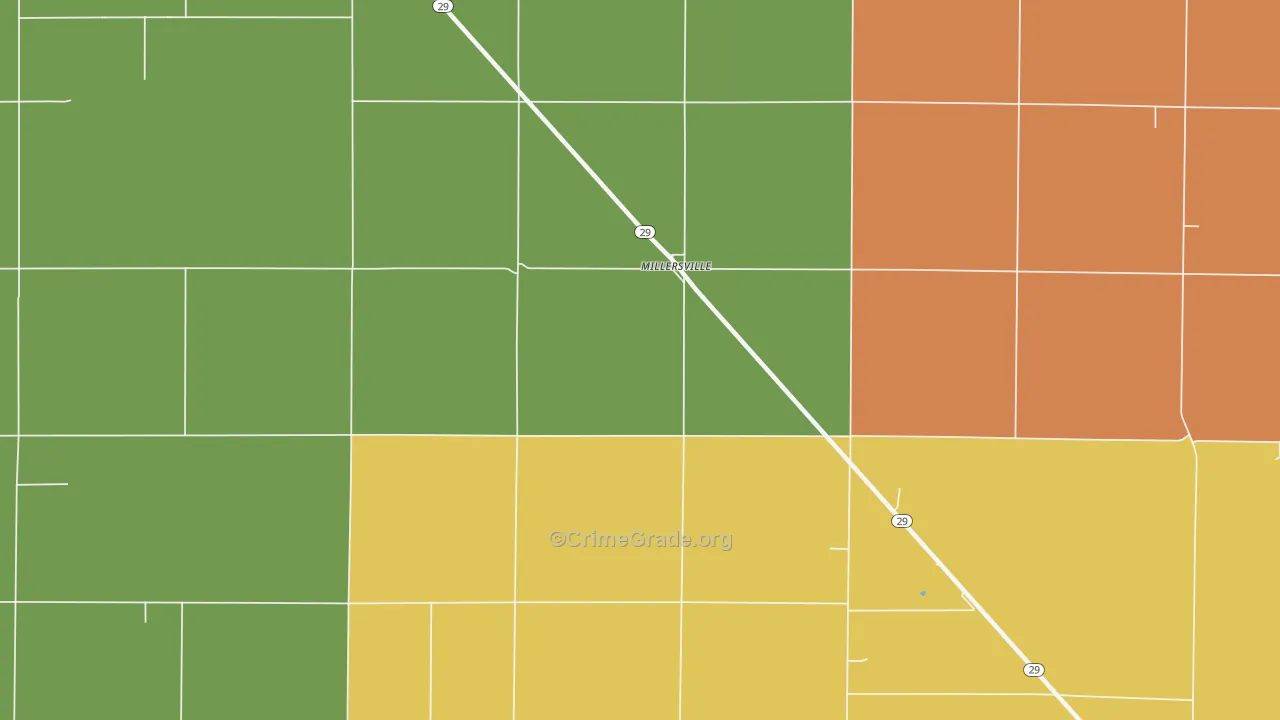 Millersville, IL Map of Arson Rates