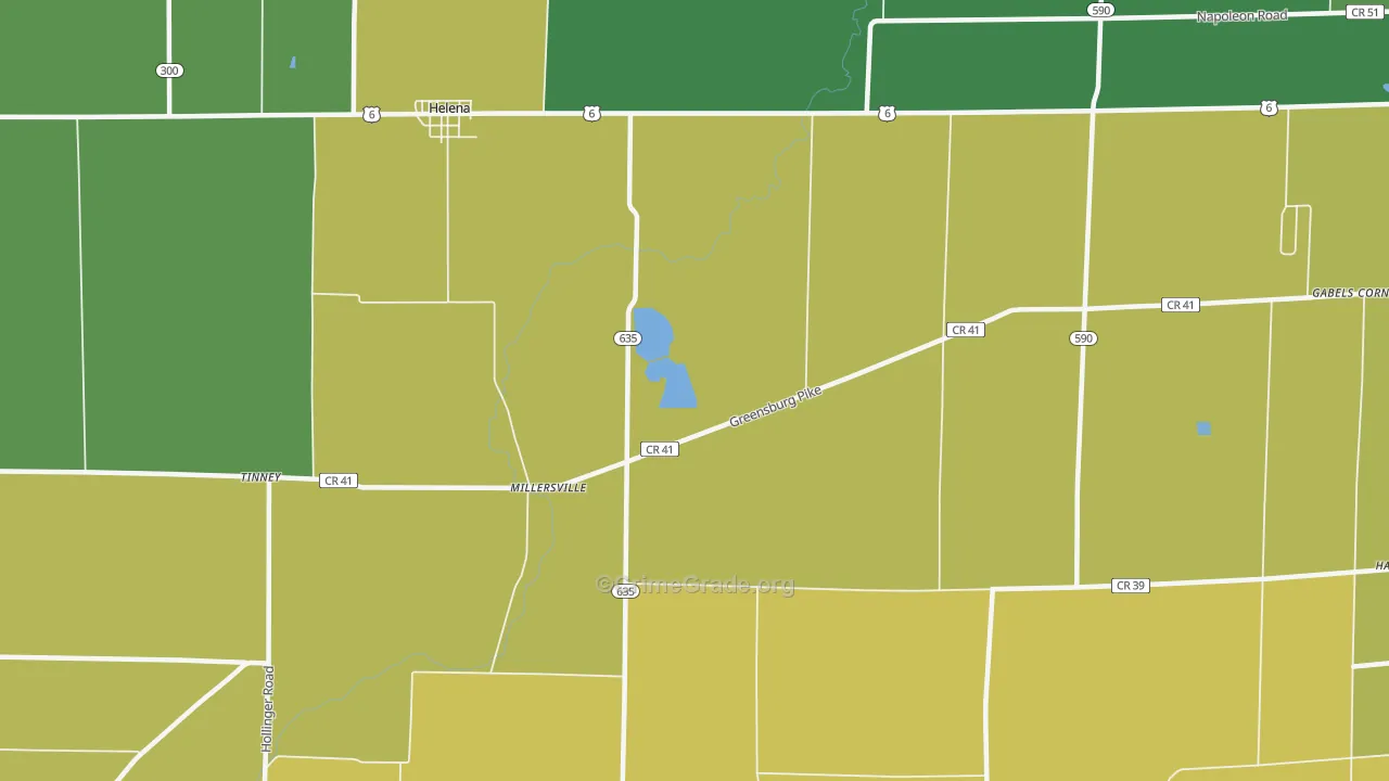 Millersville, OH Map of Arson Rates