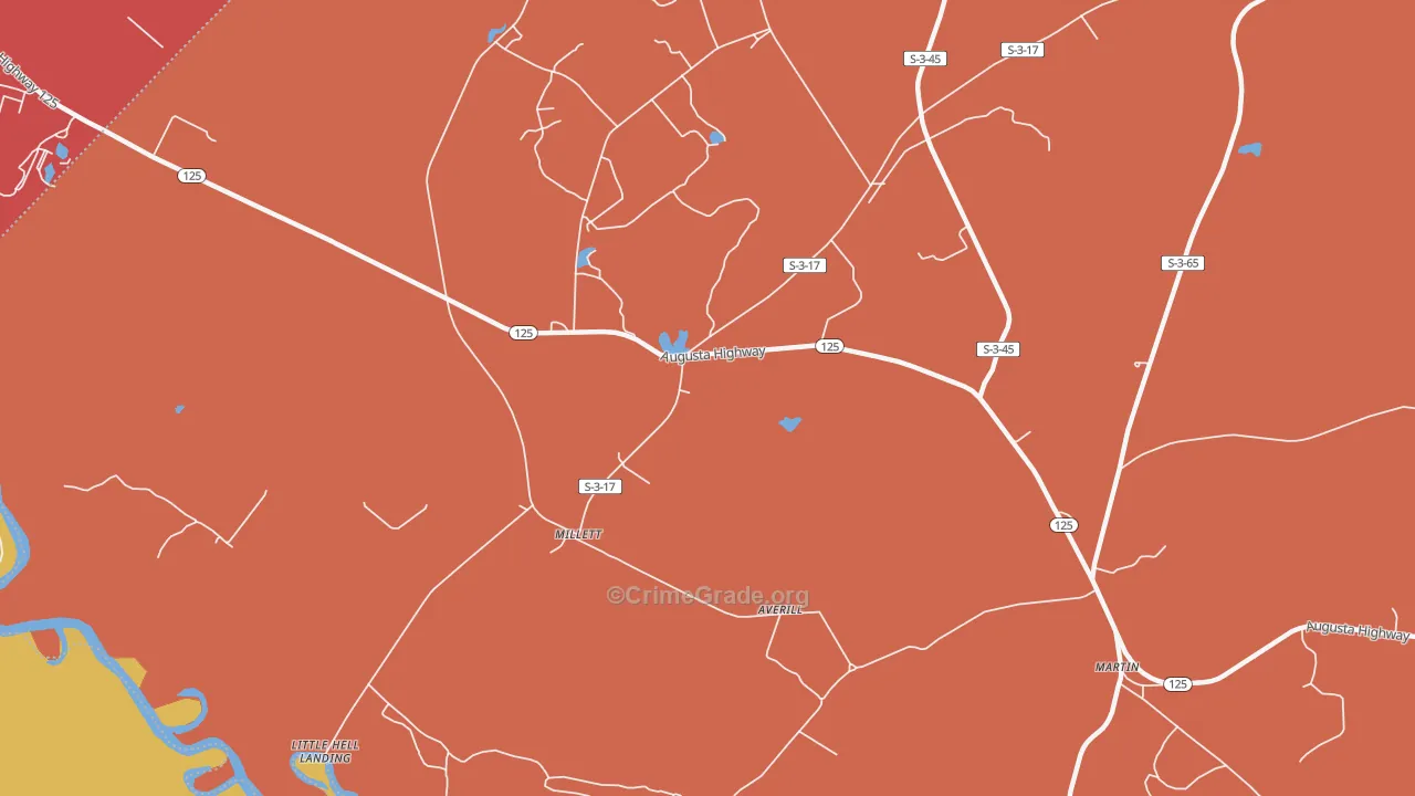 Millett, SC Map of Arson Rates
