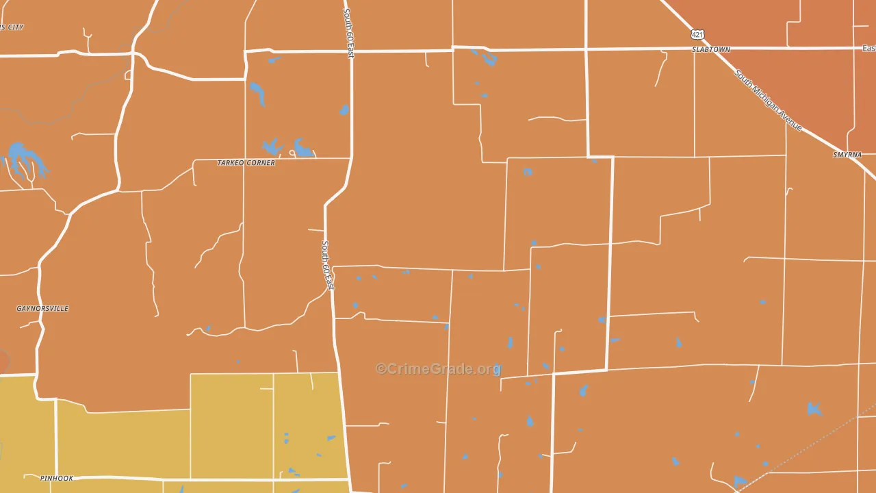 Millhousen, IN Map of Arson Rates