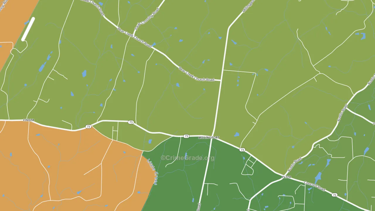 Millingport, NC Map of Arson Rates
