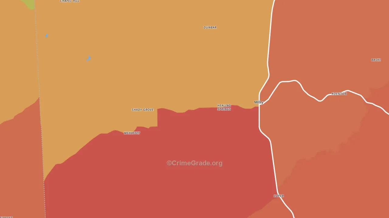 Millry, AL Map of Arson Rates