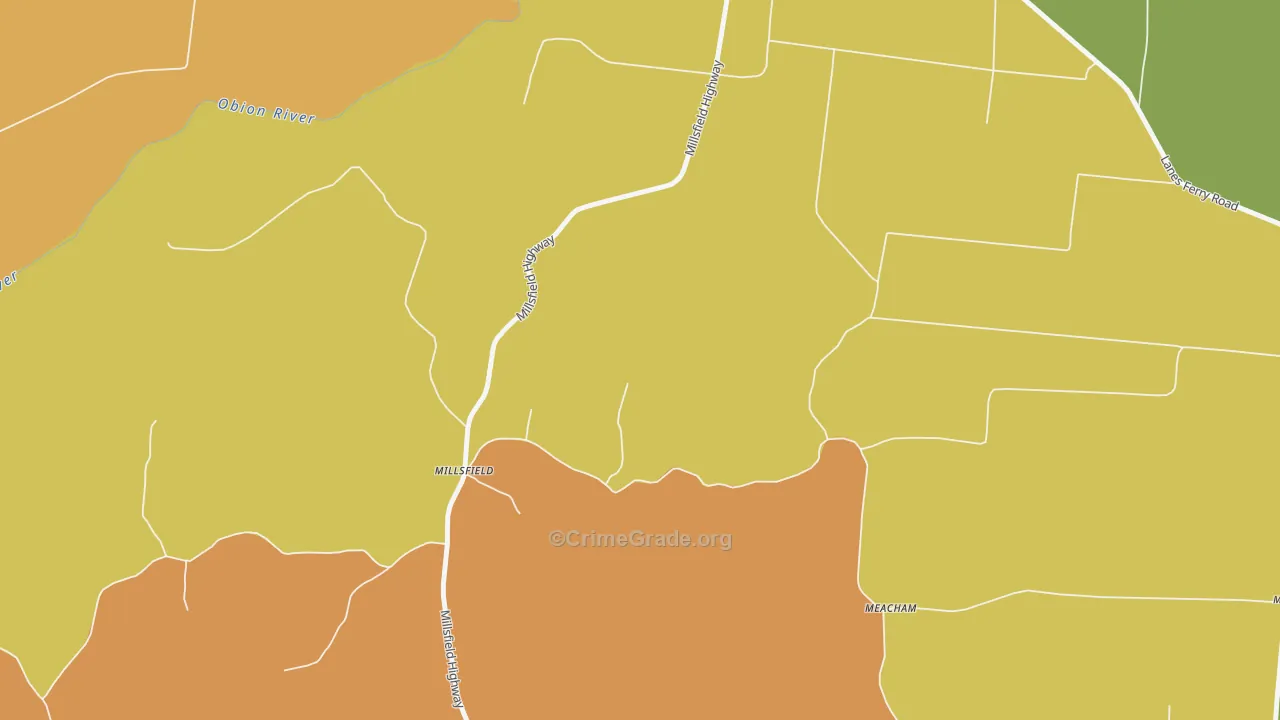 Millsfield, TN Map of Arson Rates