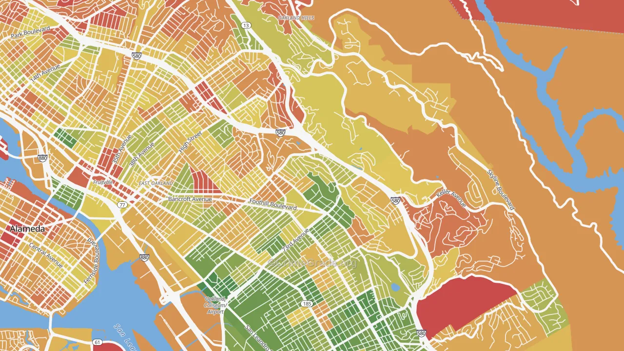 Millsmont, Oakland, CA Map of Arson Rates