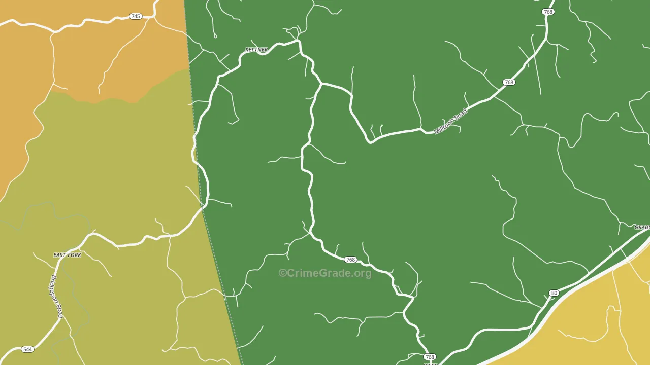 Milltown, KY Map of Arson Rates