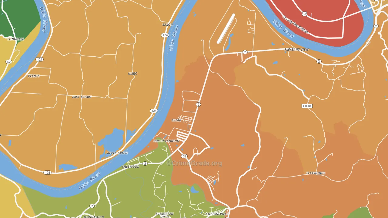 Millwood, WV Map of Arson Rates