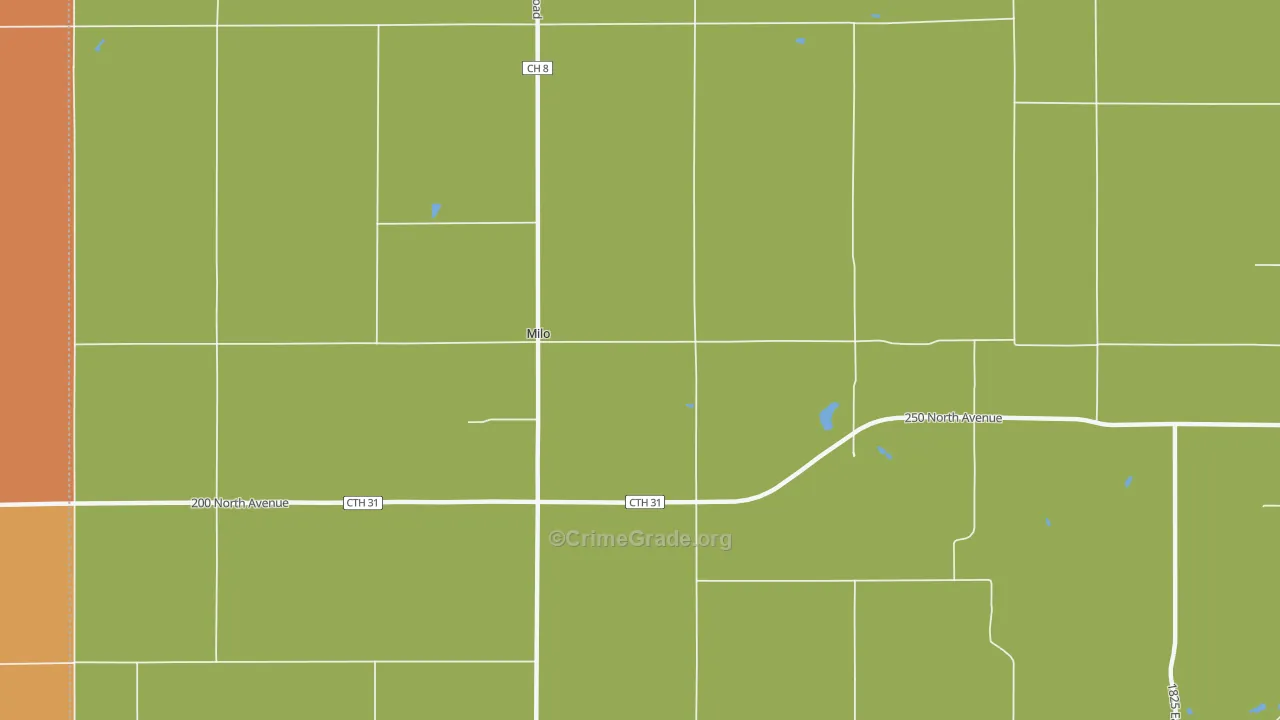 Milo, IL Map of Arson Rates