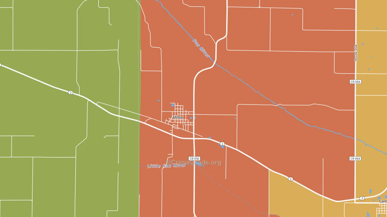 Milton, IA Map of Arson Rates
