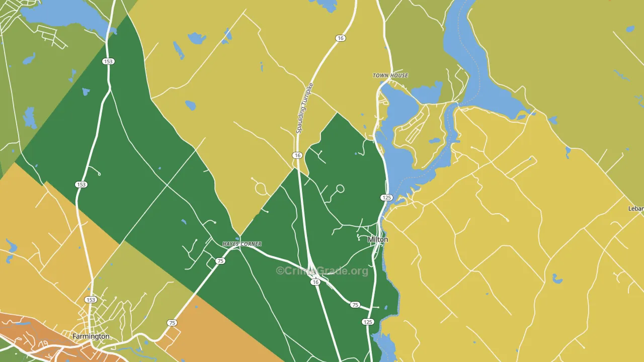 Milton, NH Map of Arson Rates