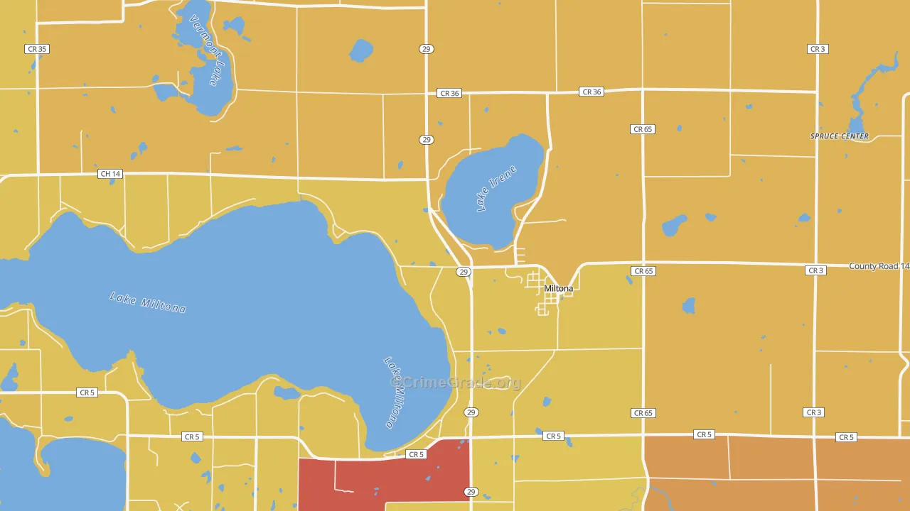 Miltona, MN Map of Arson Rates