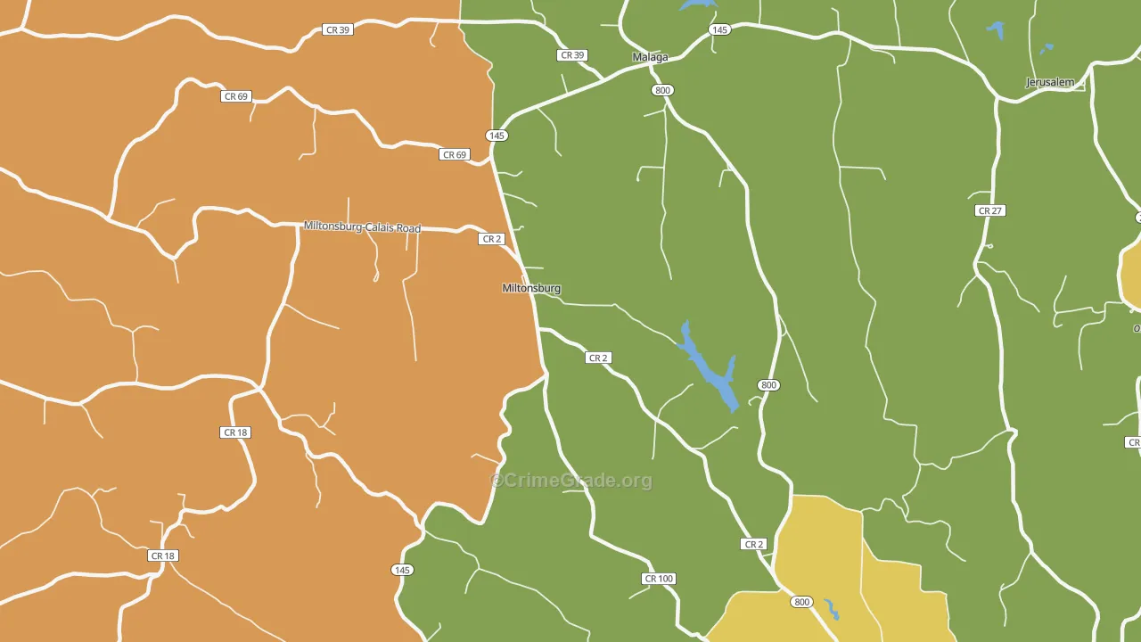 Miltonsburg, OH Map of Arson Rates