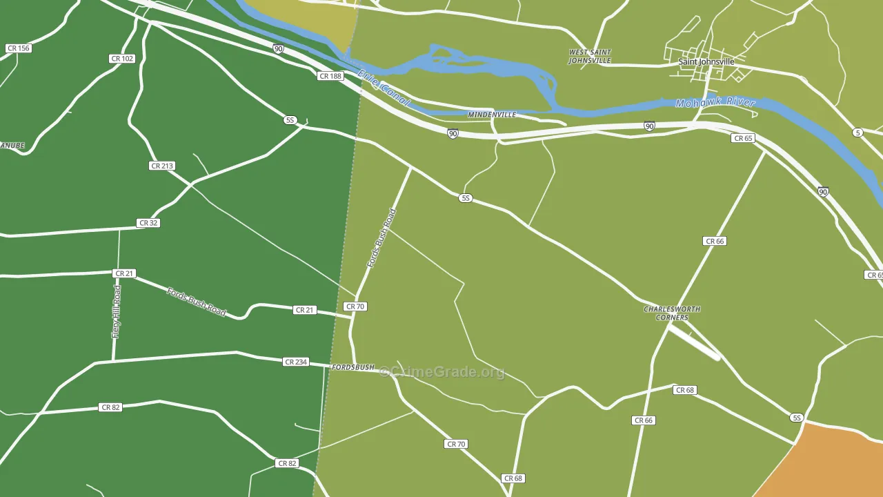 Mindenville, NY Map of Arson Rates