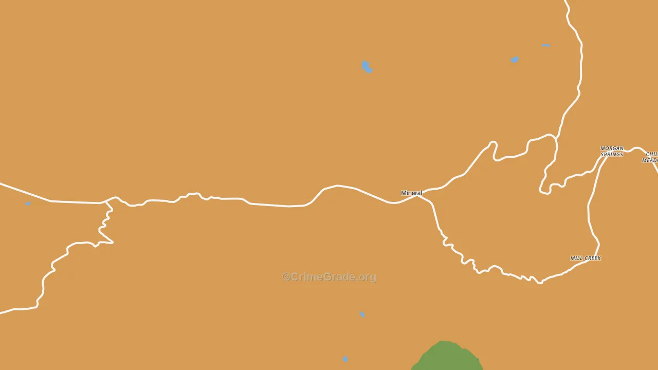 Mineral, CA Map of Arson Rates