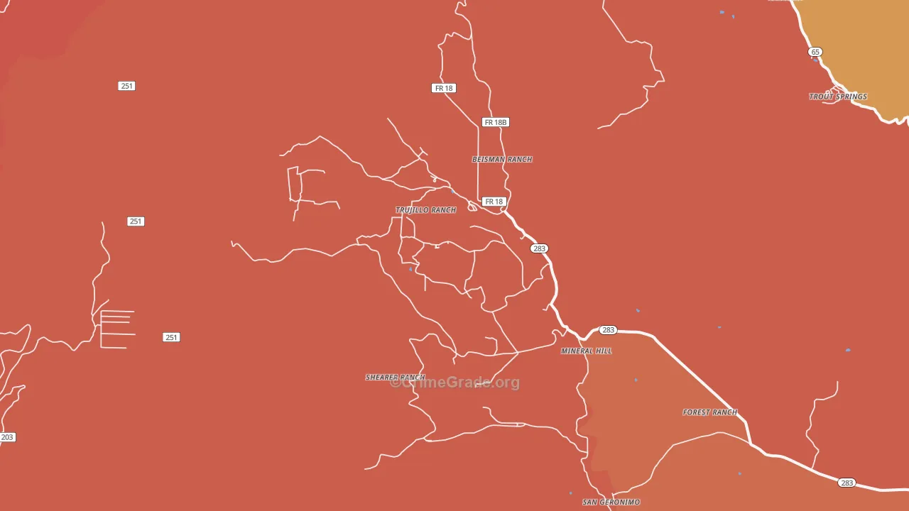 Mineral Hill, NM Map of Arson Rates