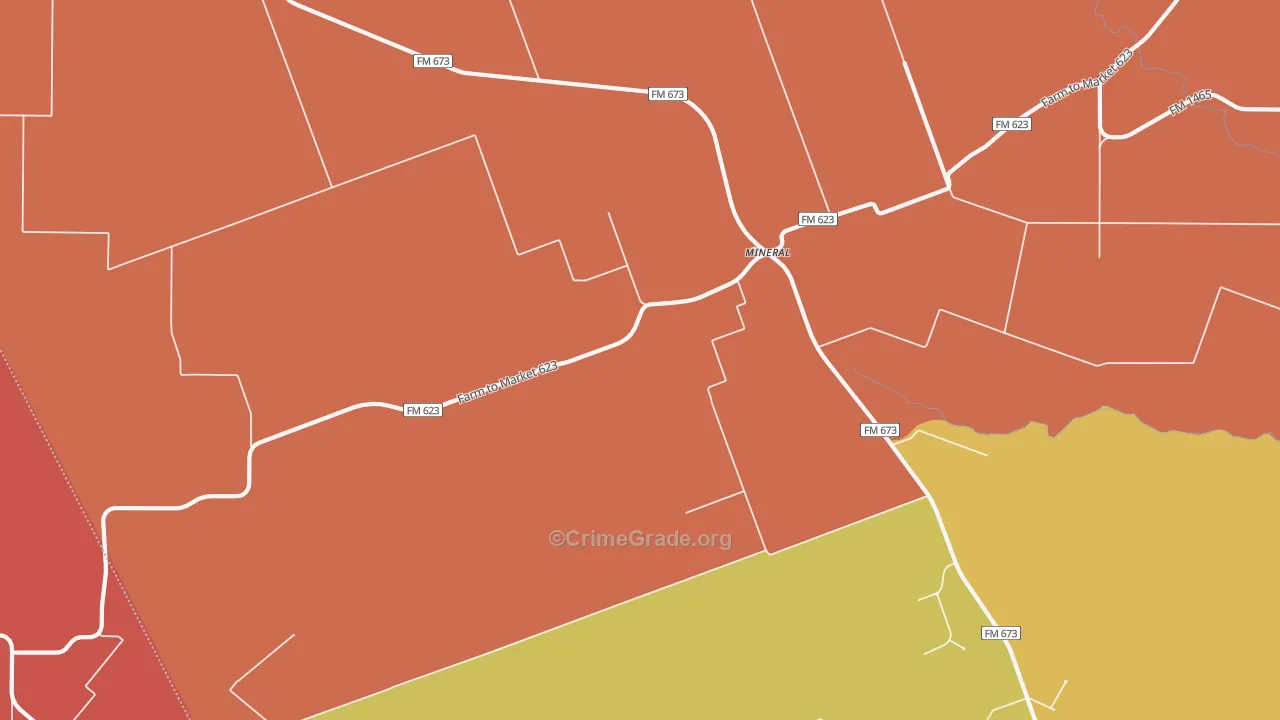 Mineral, TX Map of Arson Rates