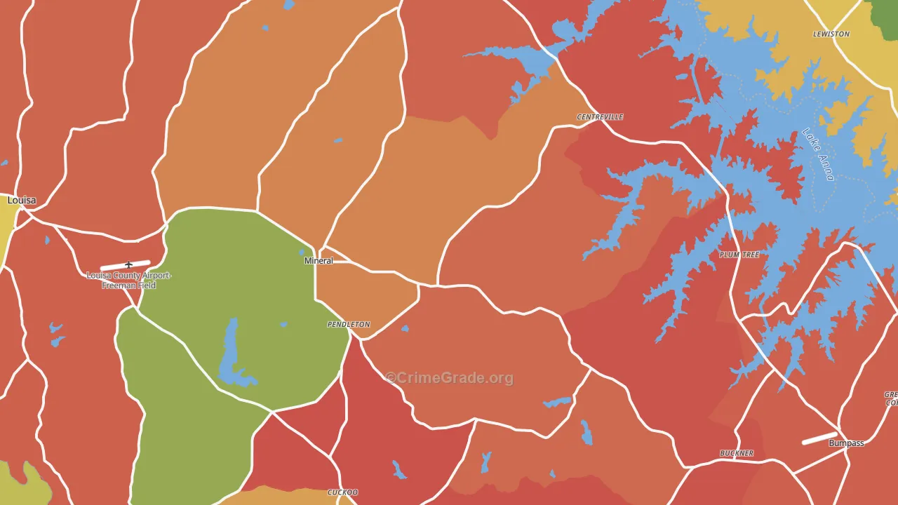 Mineral, VA Map of Arson Rates