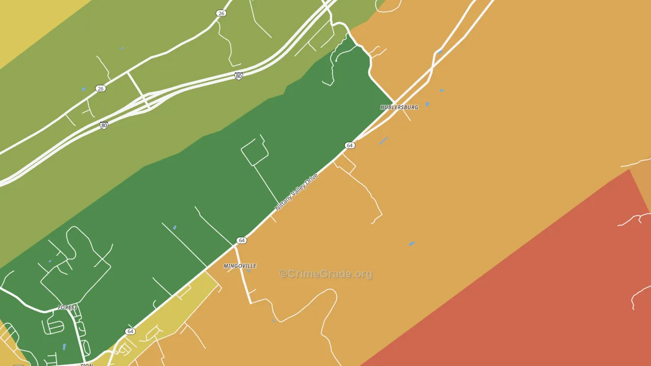 Mingoville, PA Map of Arson Rates