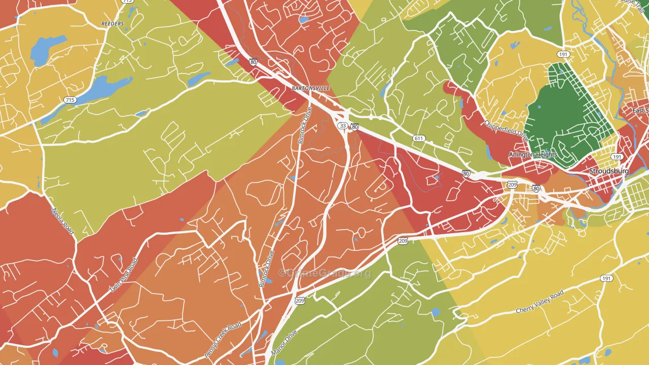 Minisink Hills, PA Map of Arson Rates