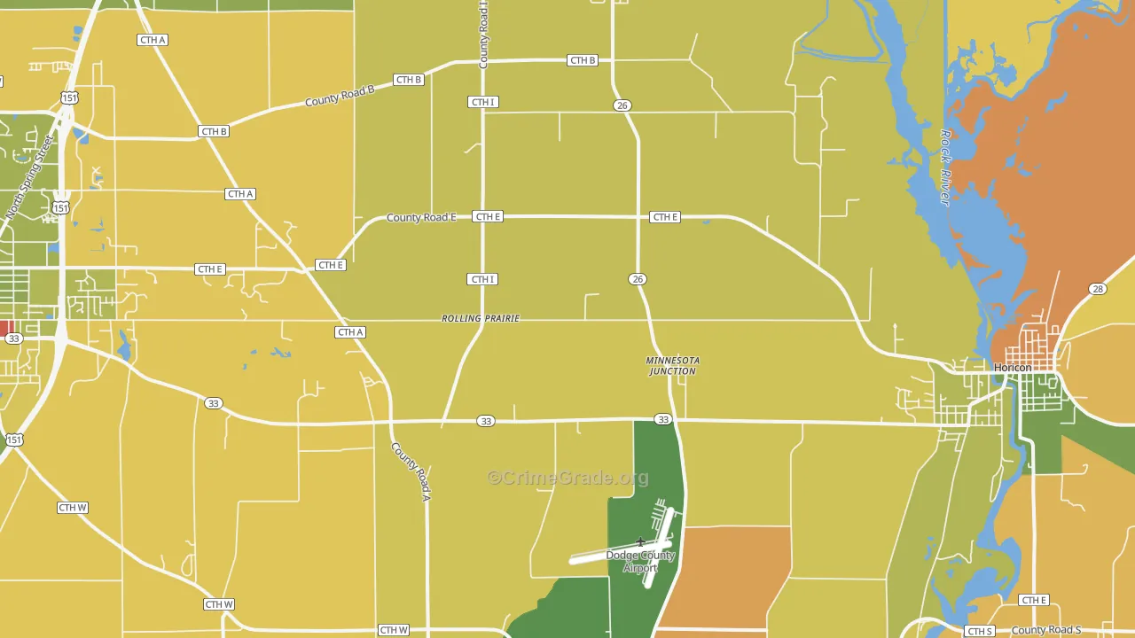 Minnesota Junction, WI Map of Arson Rates