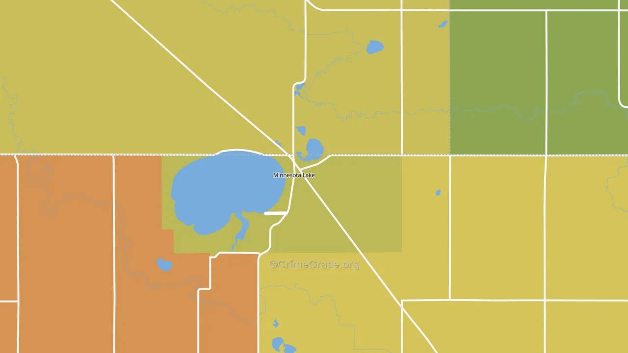 Minnesota Lake, MN Map of Arson Rates