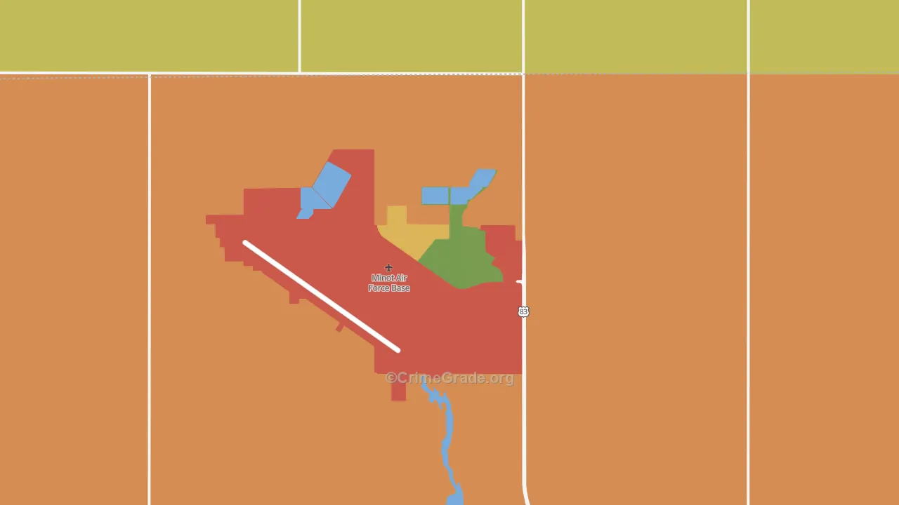 Minot Afb, ND Map of Arson Rates